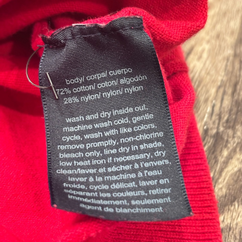 Red Knit Turtleneck Tommy Hilfiger Minimal Classic Top Women's Size Small - Picture 3 of 8